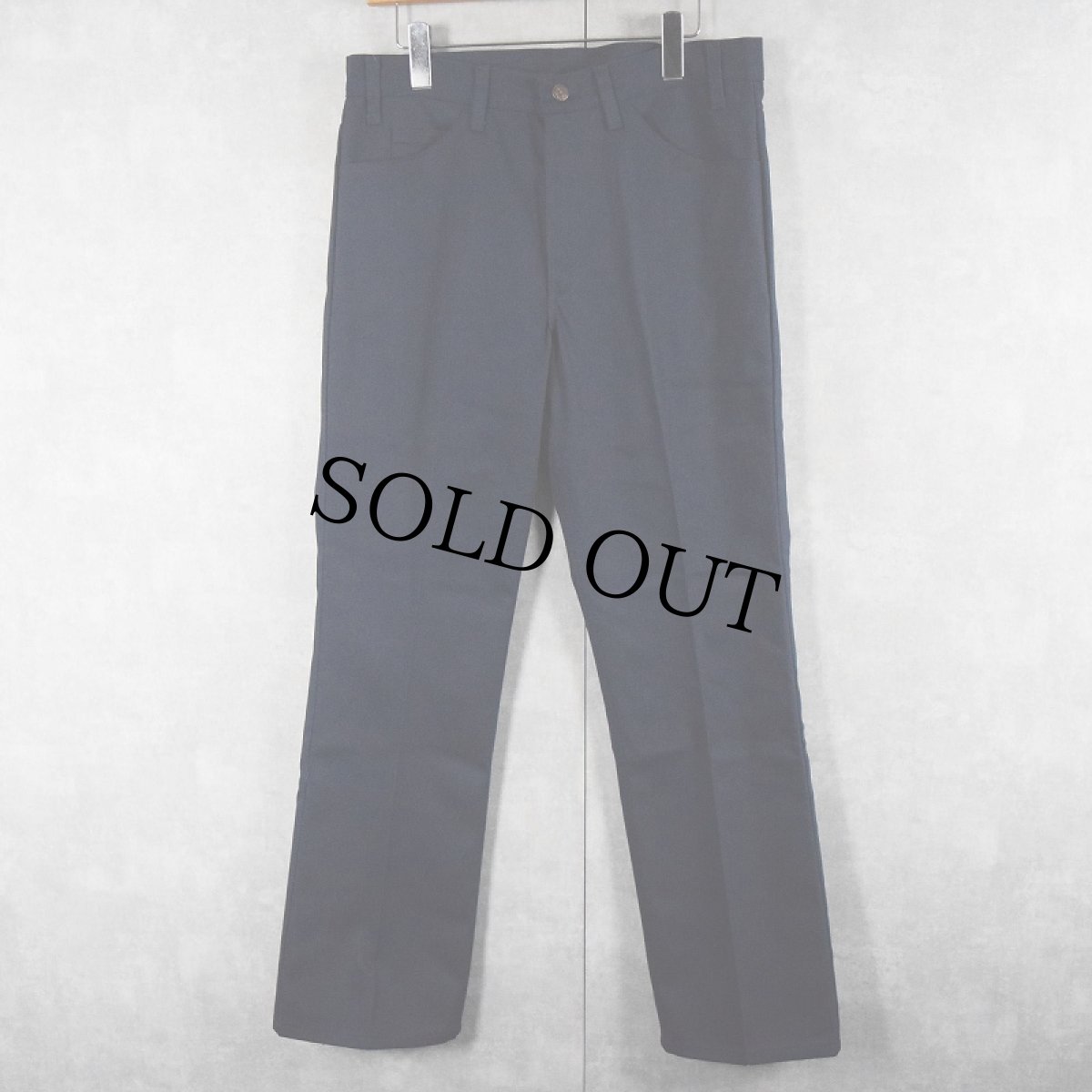 画像2: 80's Levi's 517 USA製 "STA-PREST" コットンピケパンツ NAVY フラッシャー付き DEADSTOCK W34 (2)