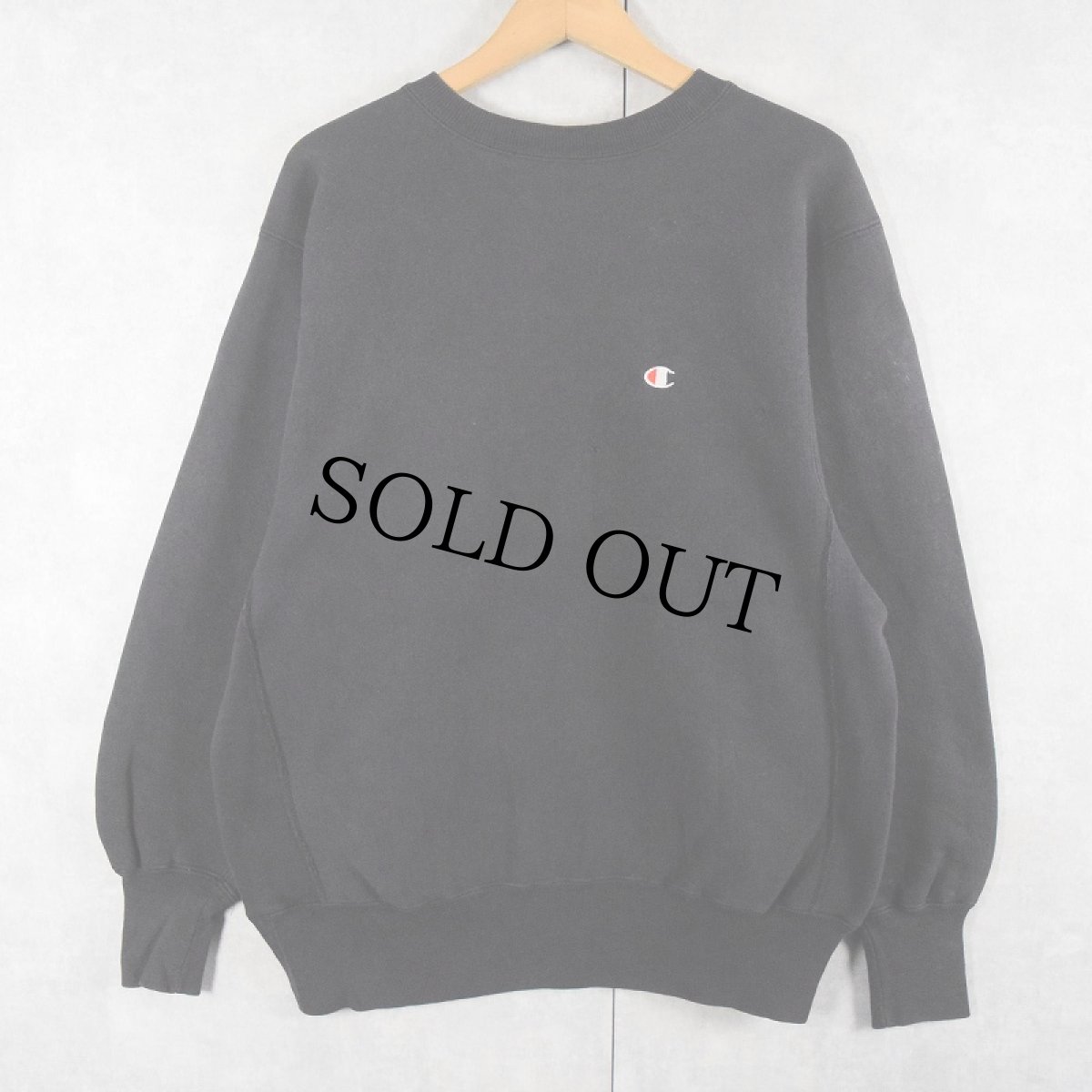 画像1: 90's Champion REVERSE WEAVE USA製 目付きスウェット BLACK L (1)