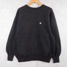 画像1: 90's Champion REVERSE WEAVE USA製 目付きスウェット BLACK L (1)