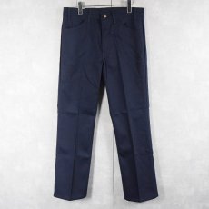 画像2: 80's Levi's 517 USA製 "STA-PREST" コットンピケパンツ NAVY フラッシャー付き DEADSTOCK W34 (2)