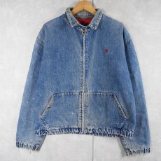 画像1: 80's POLO Ralph Lauren USA製 ロゴ刺繍 デニムスイングトップ M (1)