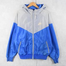 画像1: 80's NIKE 紺タグ 切り替えデザイン ナイロンジャケット XL (1)