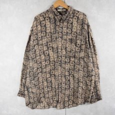 画像1: 90's PERRY ELLIS 総柄 シルクシャツ XL (1)