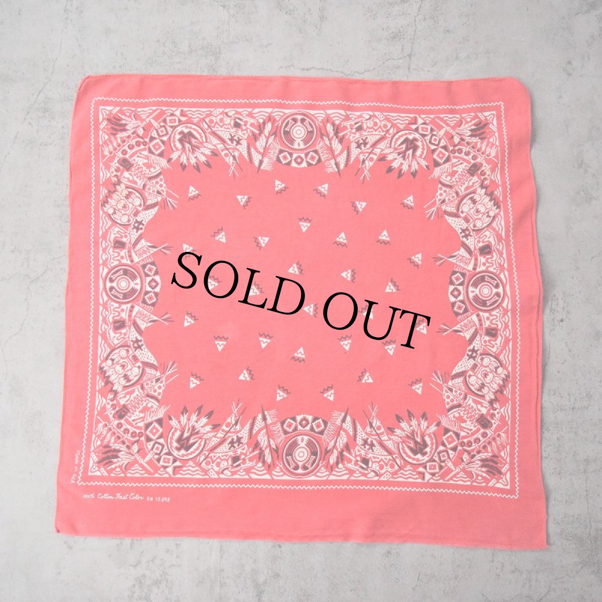 画像2: 60's FAST COLOR USA製 ネイティブ柄 バンダナ (2)