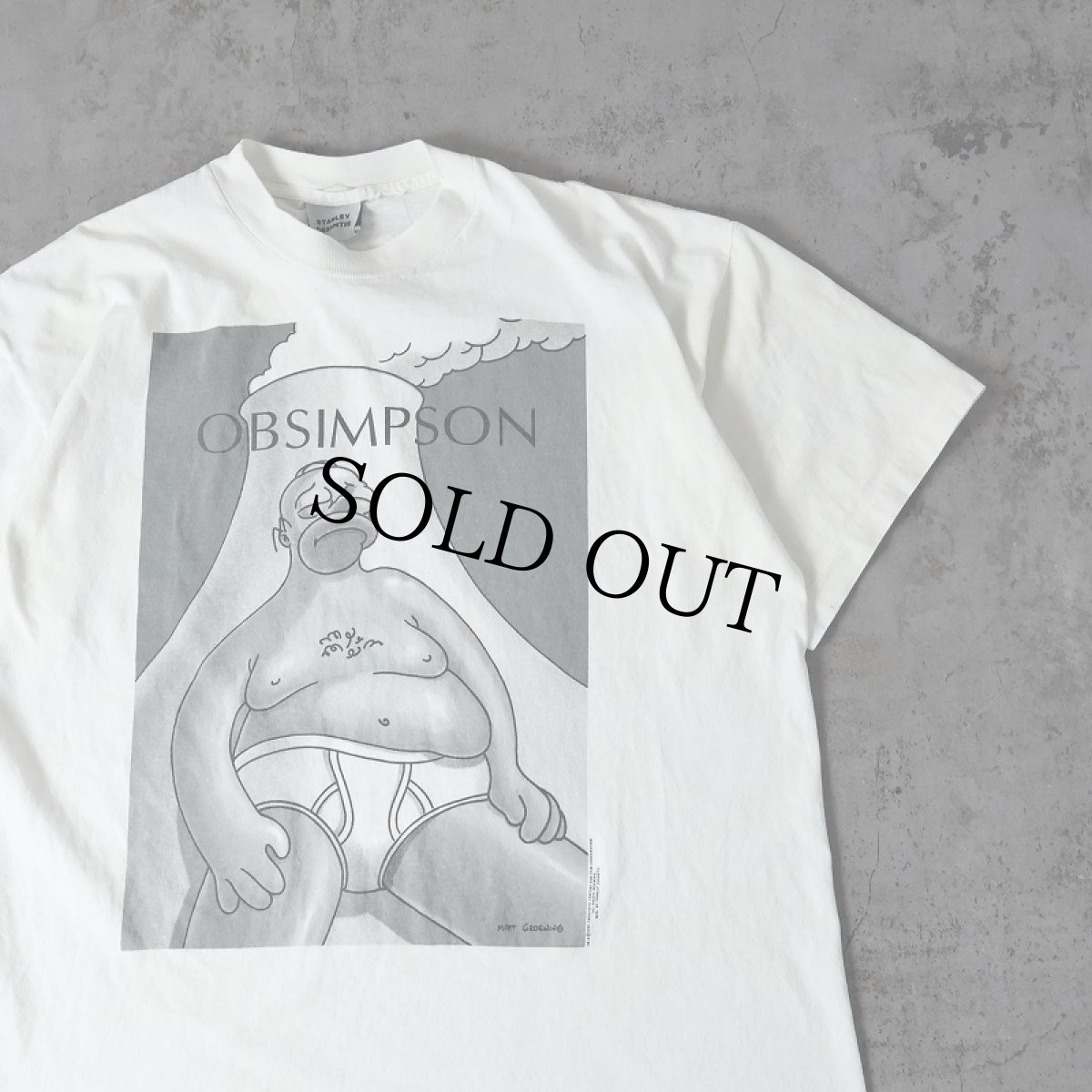 画像1: 90's THE SIMPSONS USA製 "OBSIMPSON" キャラクターパロディプリントTシャツ XL (1)