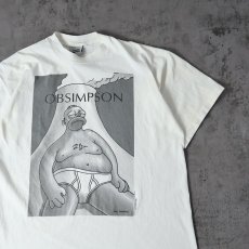 画像1: 90's THE SIMPSONS USA製 "OBSIMPSON" キャラクターパロディプリントTシャツ XL (1)