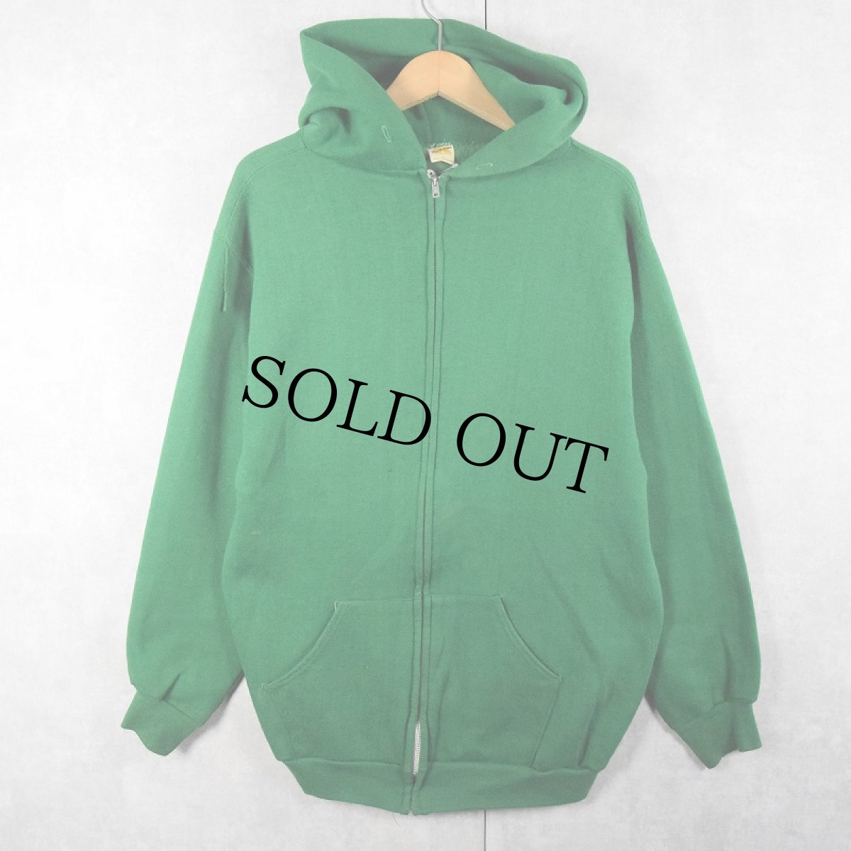 画像2: 70〜80's RUSSELL ATHLETIC 金タグ USA製 フロッキープリント スウェットジップパーカー XL (2)