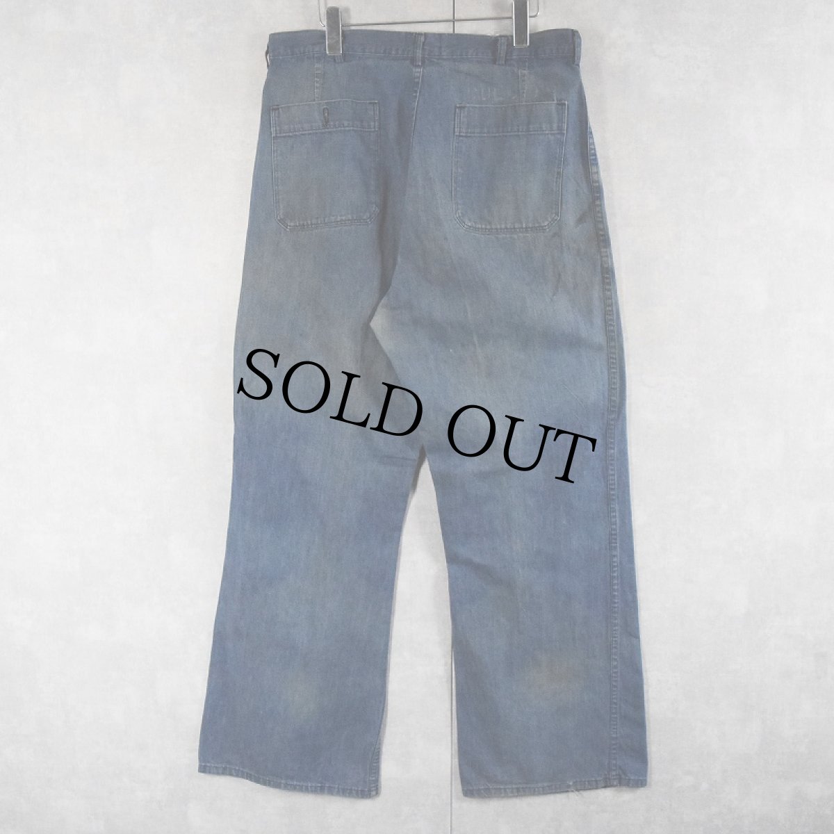 画像2: 60〜70's U.S.NAVY デニムセーラーパンツ W35 (2)