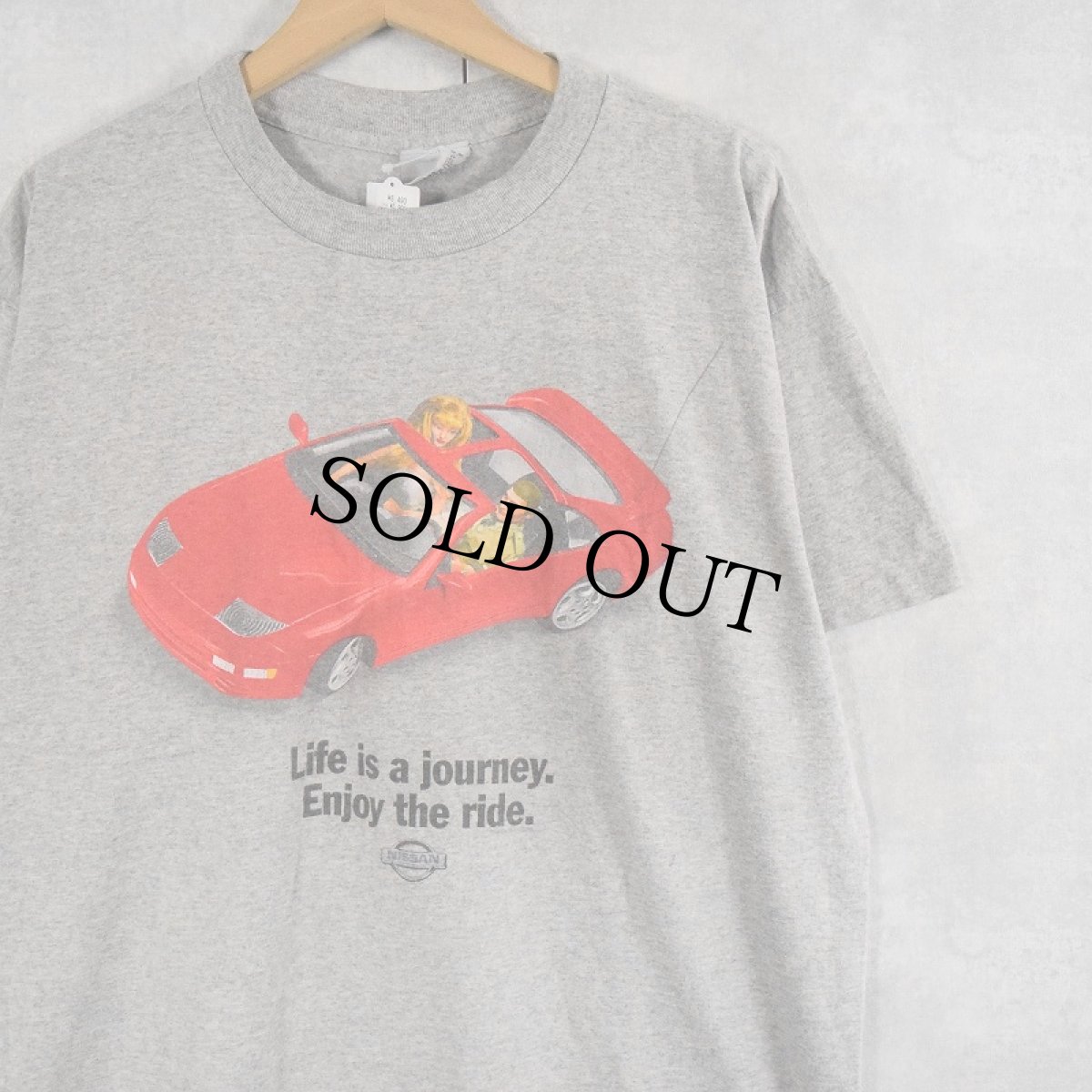画像1: 90's NISSAN by STANLEY DESANTIS "Life is a journey. Enjoy the ride." 自動車メーカープリントTシャツ L (1)