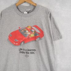 画像1: 90's NISSAN by STANLEY DESANTIS "Life is a journey. Enjoy the ride." 自動車メーカープリントTシャツ L (1)