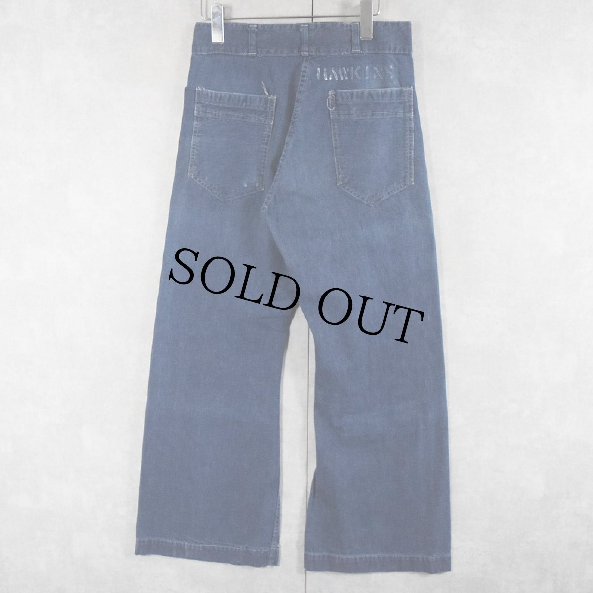 画像2: 60's seafarer USN 巻き デニムセーラーパンツ W30 (2)