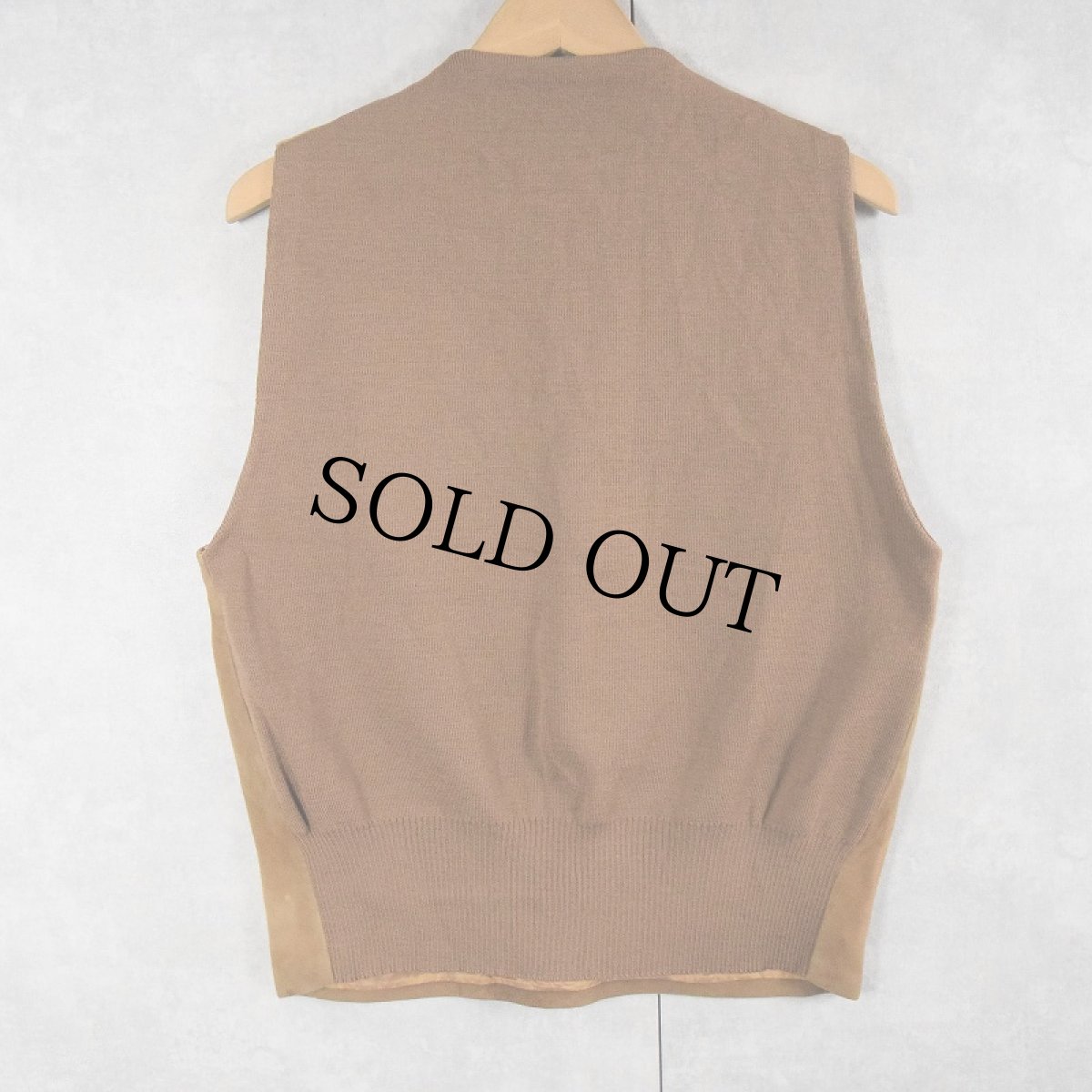 画像2: VINTAGE スエード切り替え ニットベスト (2)