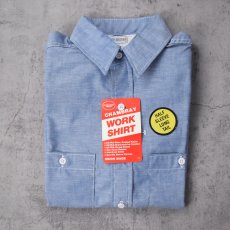 画像1: 70〜80's FIVE BROTHER USA製 シャンブレーワークシャツ フラッシャー付き DEADSTOCK M (1)