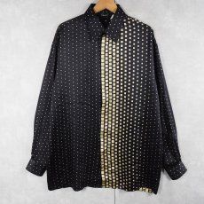 画像1: Genelli 総柄 シルクシャツ L (1)