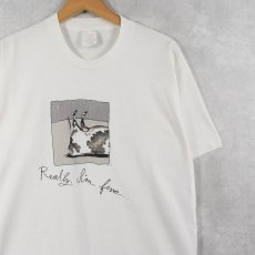 画像1: 90's SHOEBOX USA製 "Really, I'm fine..." 牛プリントTシャツ XL (1)