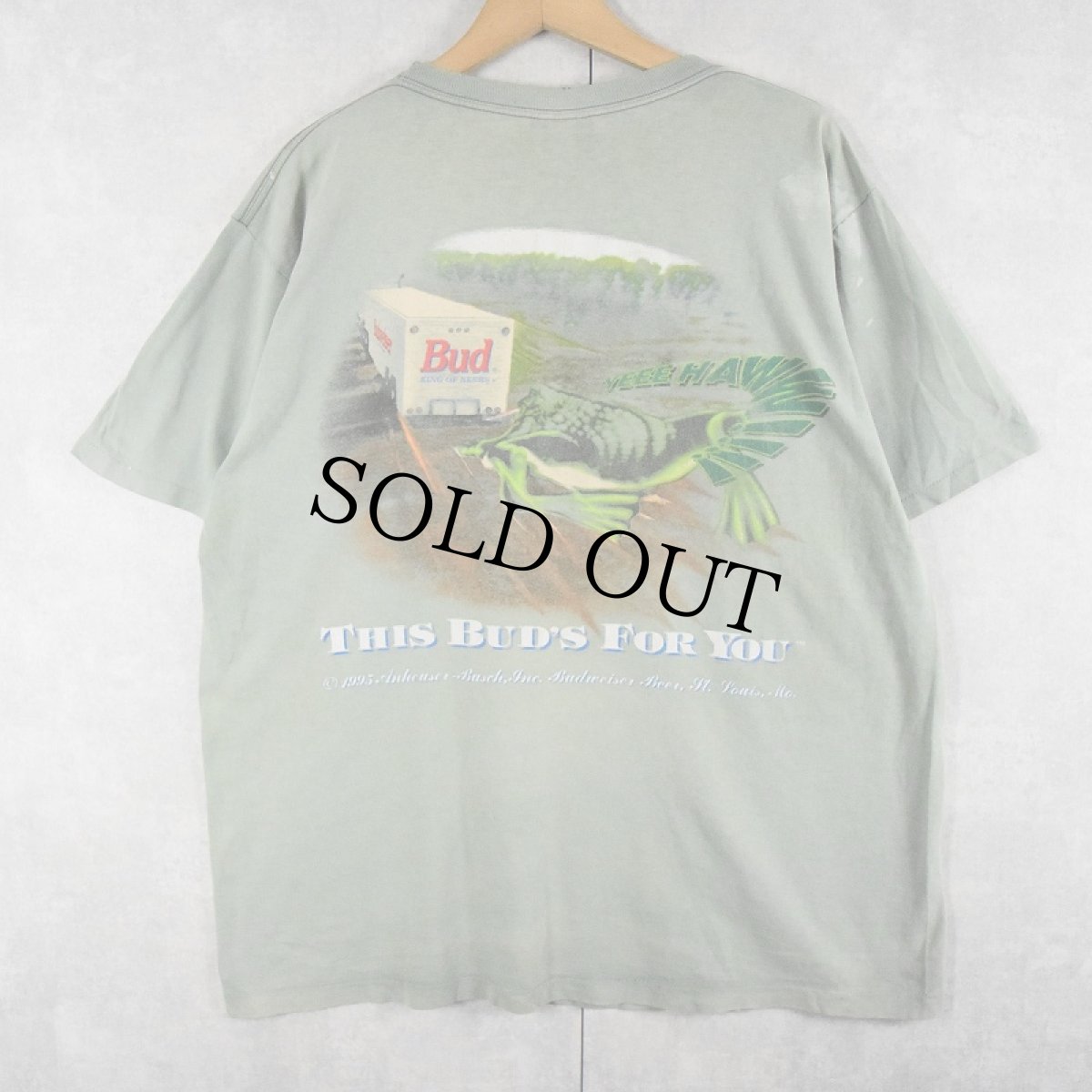 画像2: 90's Budweiser USA製 "THIS BUD'S FOR YOU" ビールメーカー プリントTシャツ XL (2)