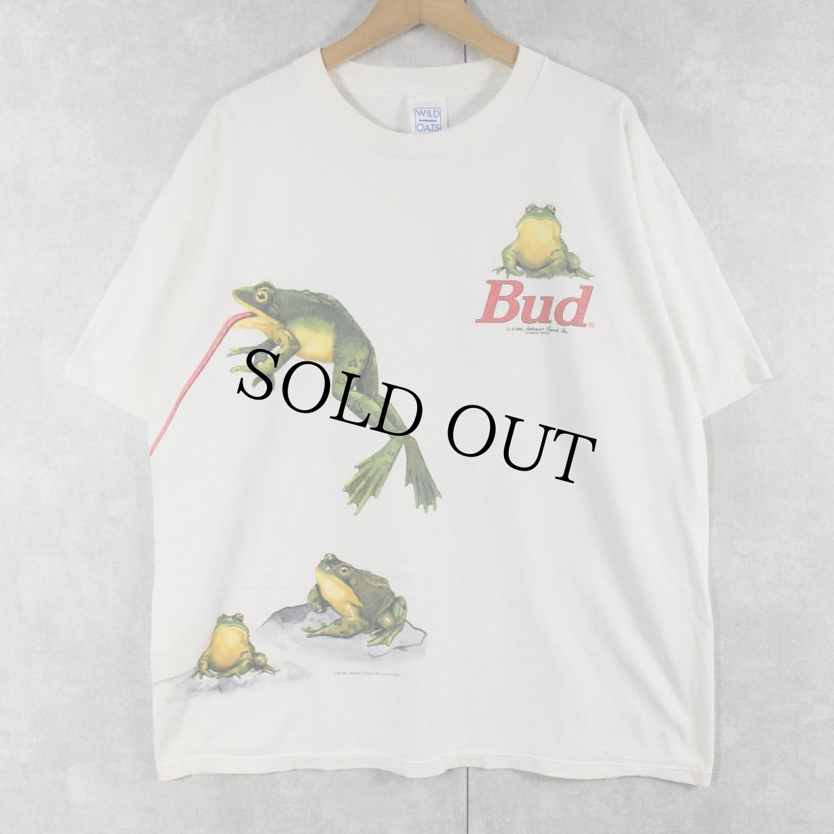 画像1: 90's Budweiser USA製 ビールメーカー 巻きプリントTシャツ XL (1)
