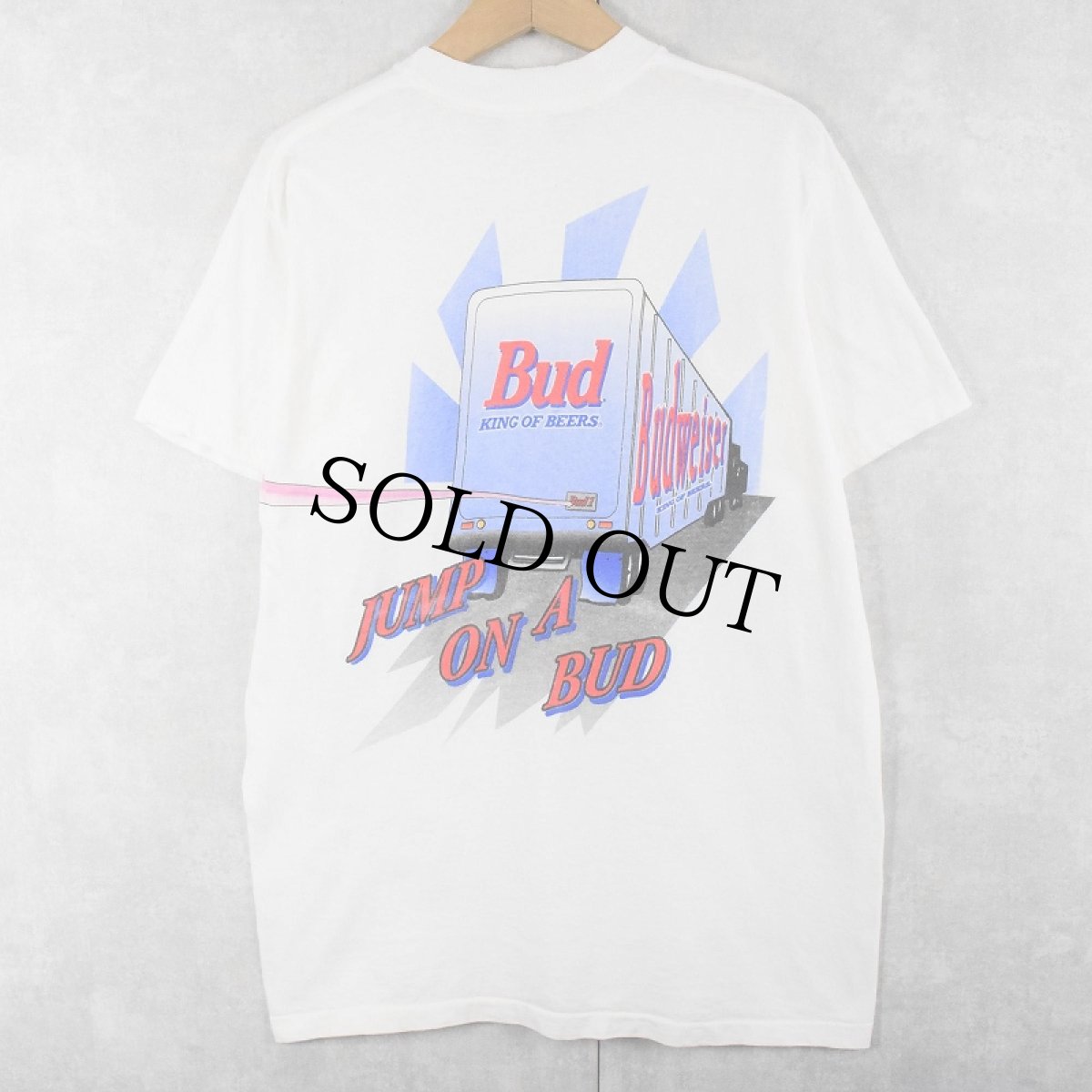 画像2: 90's Budwiser "JUMP ON A BUD" ビールメーカー プリントTシャツ XL (2)
