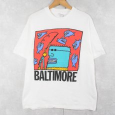 画像1: 90's BIG HED USA製 "BALTIMORE" アートプリントTシャツ L (1)