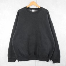 画像1: 90's MUNSINGWEAR USA製 無地スウェット BLACK XXL (1)