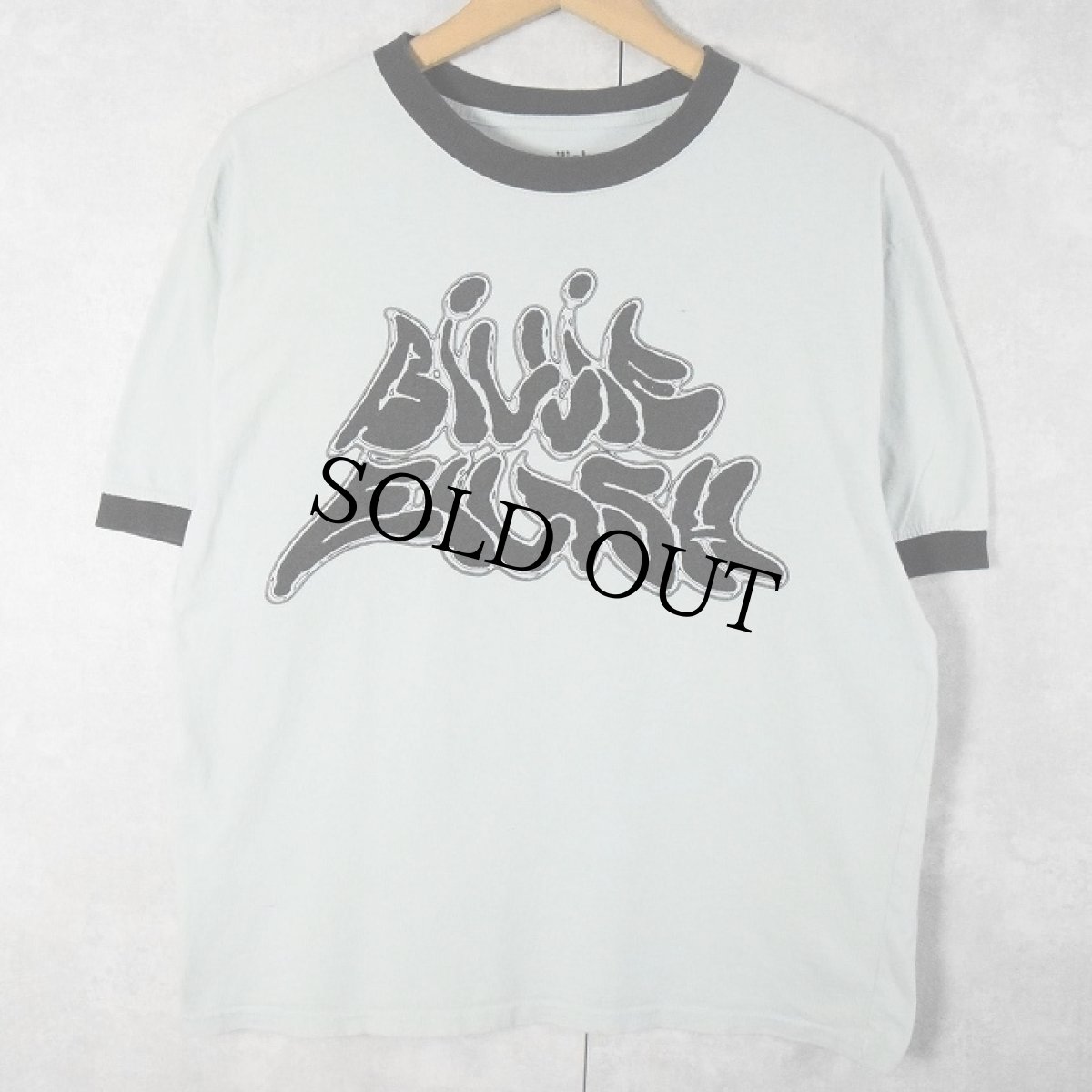 画像1: Billie Eilish ミュージシャンリンガーTシャツ L (1)