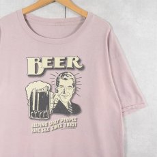 画像1: 90's "BEER HELPING UGLY PEOPLE HAVE SEX..." ジョークプリントTシャツ (1)