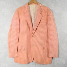 画像1: 70's SEARS The Men's Store ストライプ柄 シアサッカーテーラードジャケット SIZE46 (1)