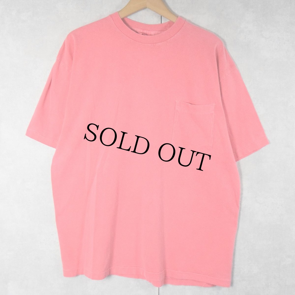 画像1: 90's BANANA REPUBLIC USA製 後染め 無地ポケットTシャツ M (1)