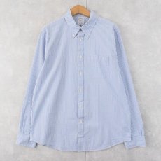 画像1: Brooks Brothers "REGENDT FIT" ストライプ柄 シアサッカーボタンダウンシャツ L (1)