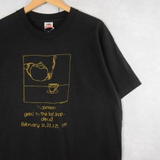 画像1: 90's USA製 "bloomers: good to the last drop..." イラストプリントTシャツ BLACK XL  (1)