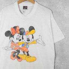 画像1: 90's MICKEY MOUSE & MINNIE MOUSE USA製 キャラクタープリントTシャツ XL (1)