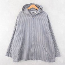 画像1: c.s.t. SPORT ストライプ柄 シアサッカージップパーカー 5XL (1)