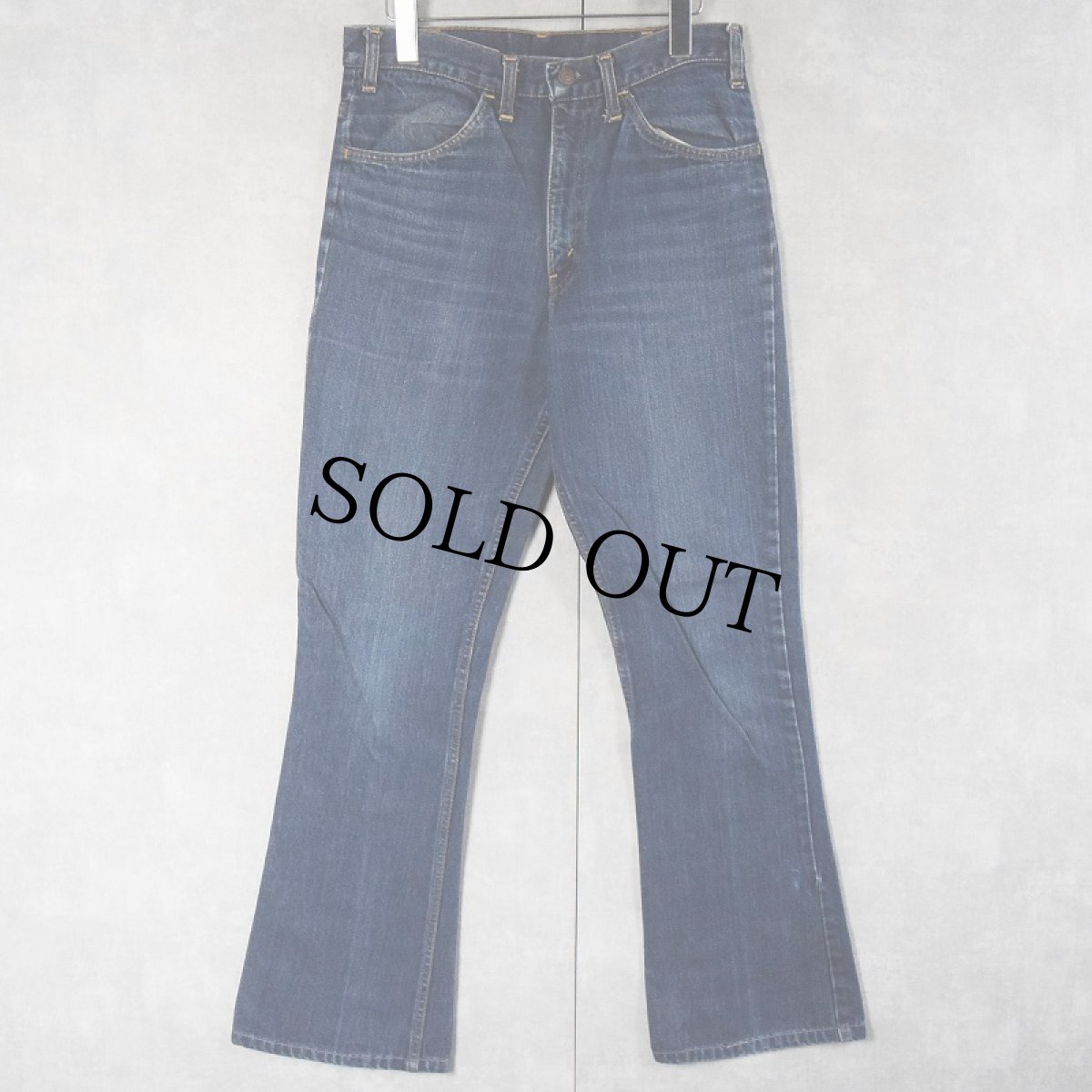 画像1: 60?70's LEVI'S 646 BIGE オレンジタブ ベルボトムデニムパンツ W31 (1)