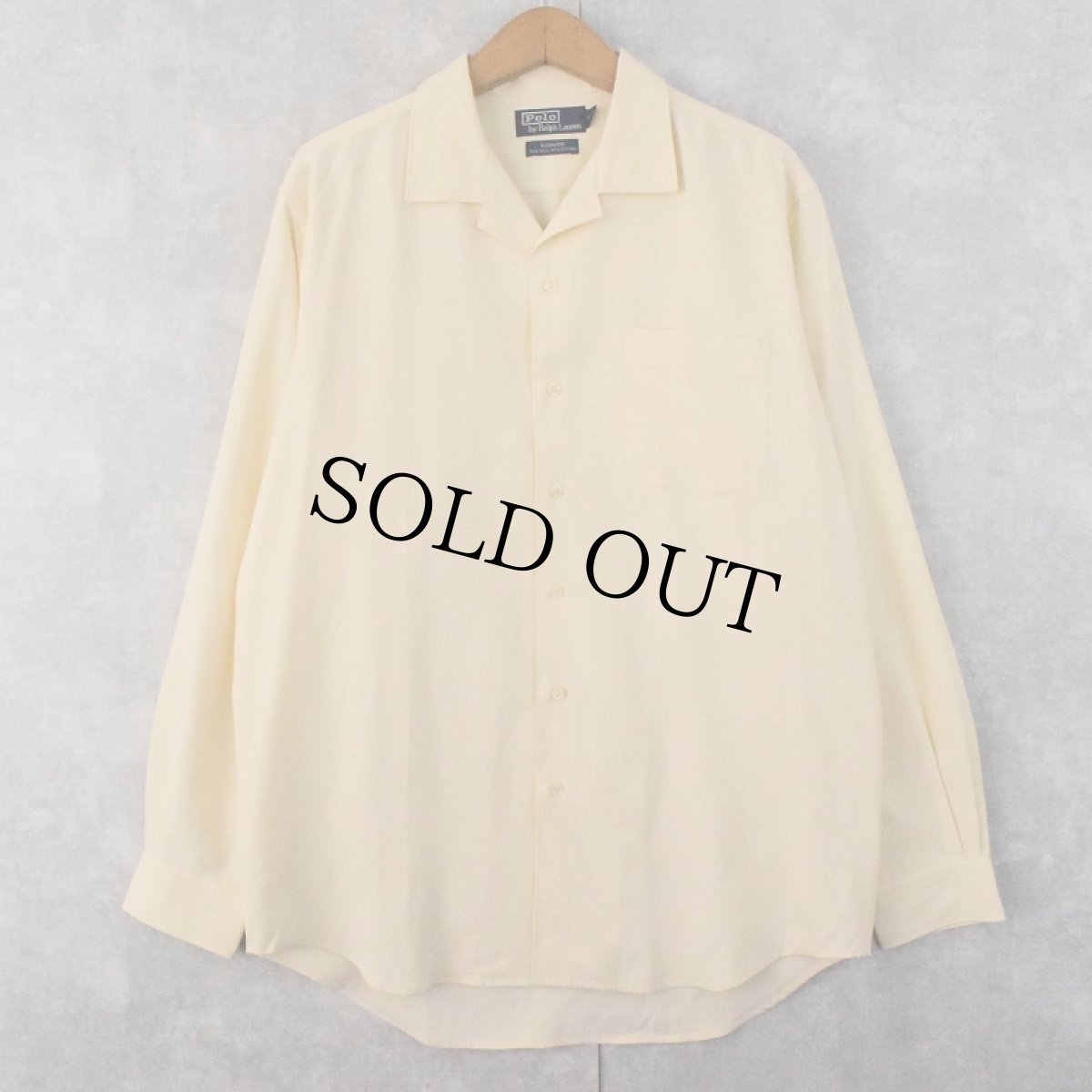 画像1: POLO Ralph Lauren "BONNARD" シルク×コットンオープンカラーシャツ M (1)