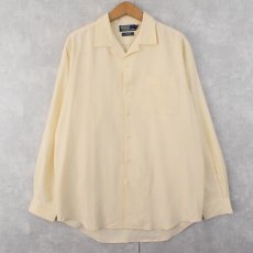 画像1: POLO Ralph Lauren "BONNARD" シルク×コットンオープンカラーシャツ M (1)