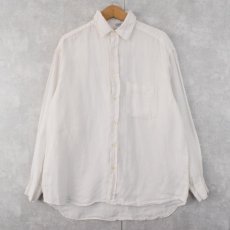 画像1: BANANA REPUBLIC アイリッシュリネンシャツ M (1)