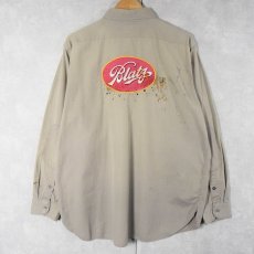 画像1: 60's Simpsons Soulette パッチ付き コットンポプリン ワークシャツ (1)