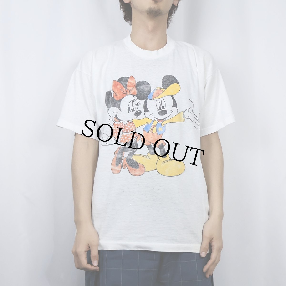 画像2: 90's MICKEY MOUSE & MINNIE MOUSE USA製 キャラクタープリントTシャツ XL (2)