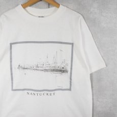 画像1: 90's USA製 "NANTUCKET" イラストプリントTシャツ L (1)
