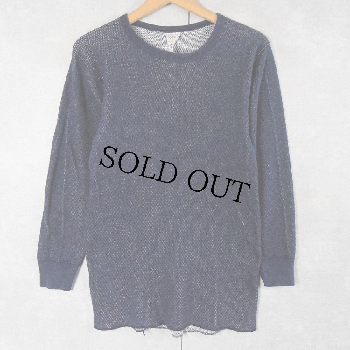 画像1: 80〜90's MORGAN MILLS USA製 ハニカムサーマル ロンT L (1)