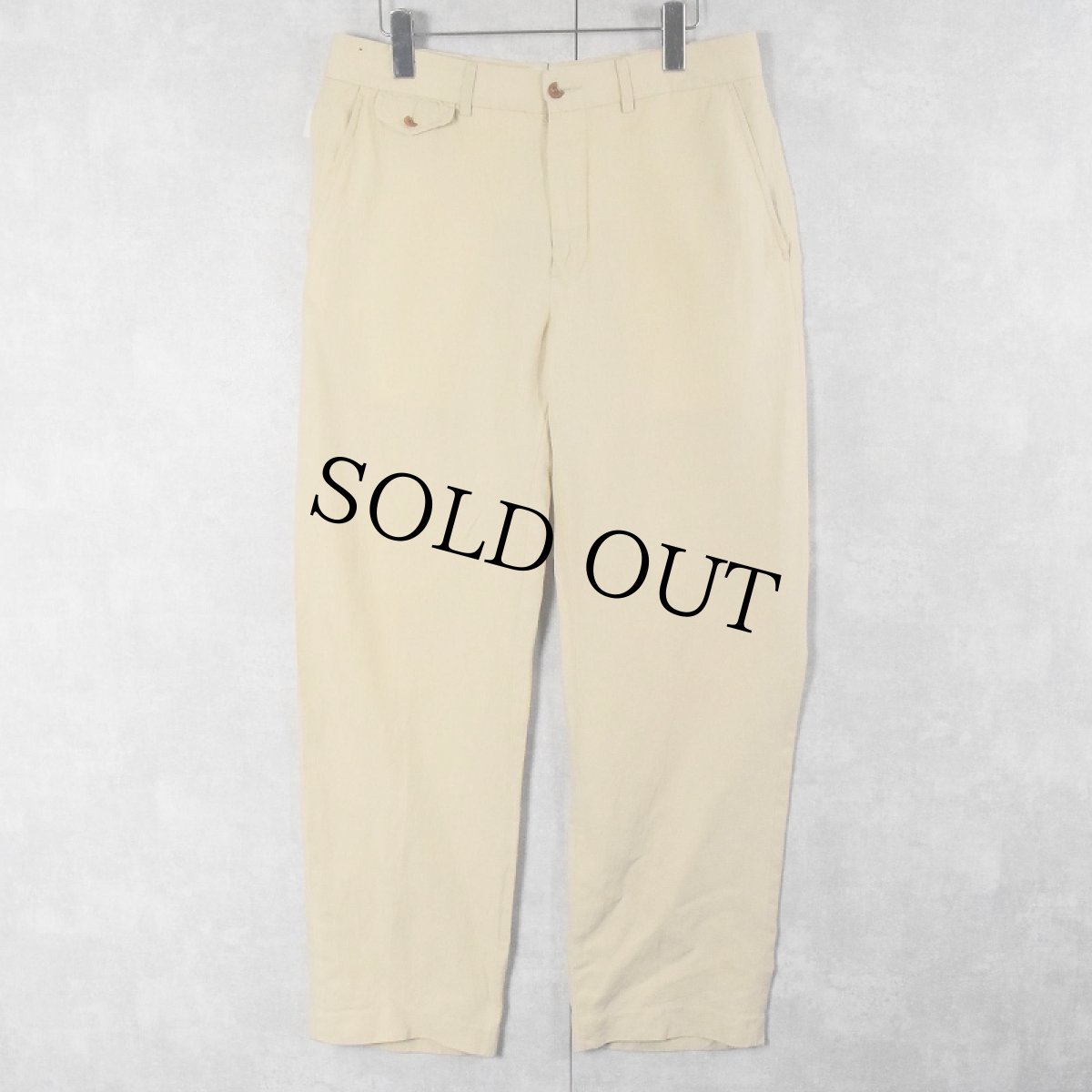 画像1: POLO Ralph Lauren リネン×シルク×コットン スラックス W33 (1)