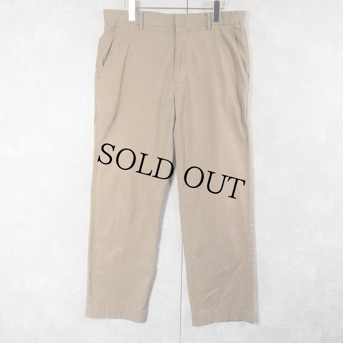 画像1: BANANA REPUBLIC ストライプ柄 コットンスラックス W35 (1)