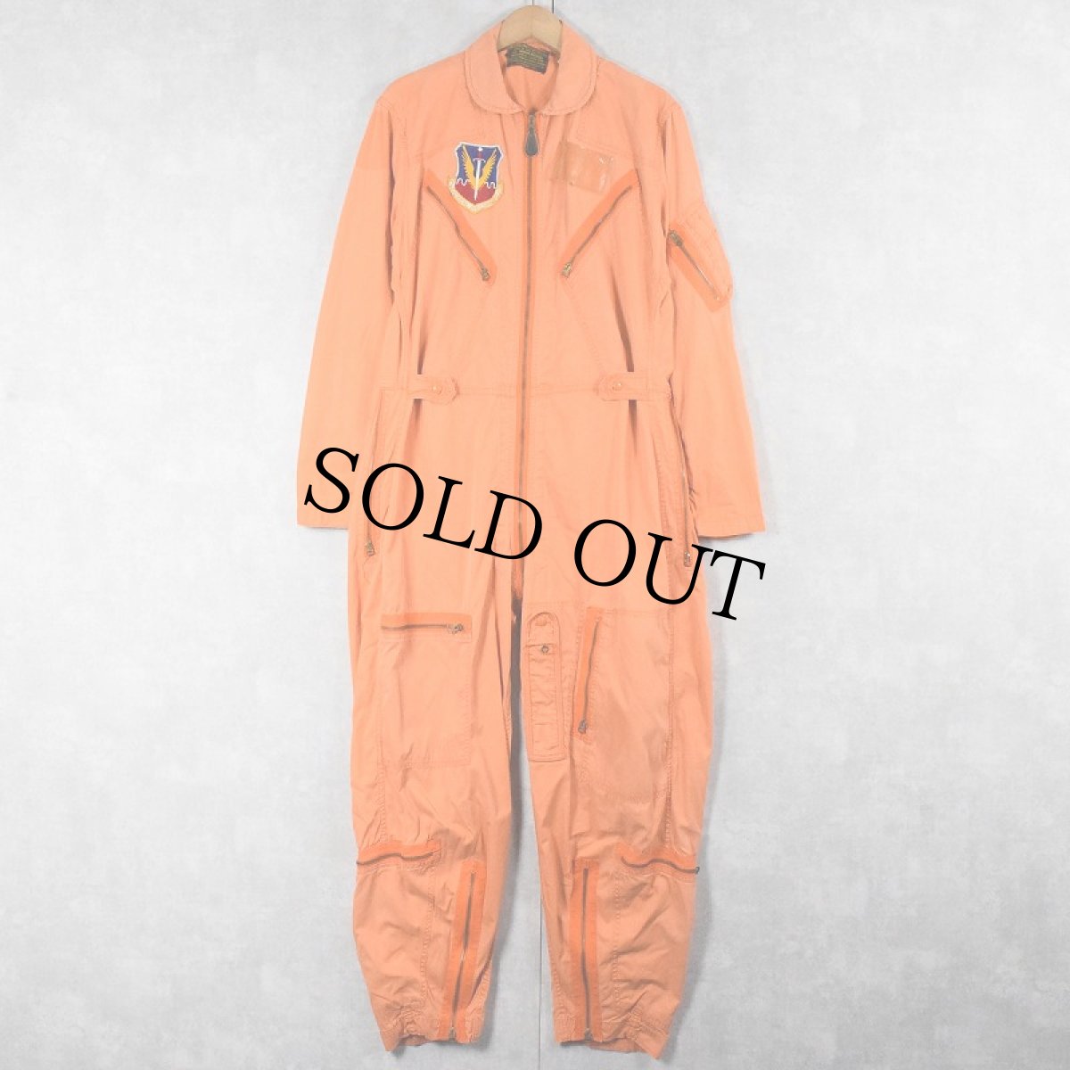 画像4: 60's U.S.AIR FORCE K-2B VERY LIGHT ORANGE FLYING SUIT MEDIUM-REGULAR (4)