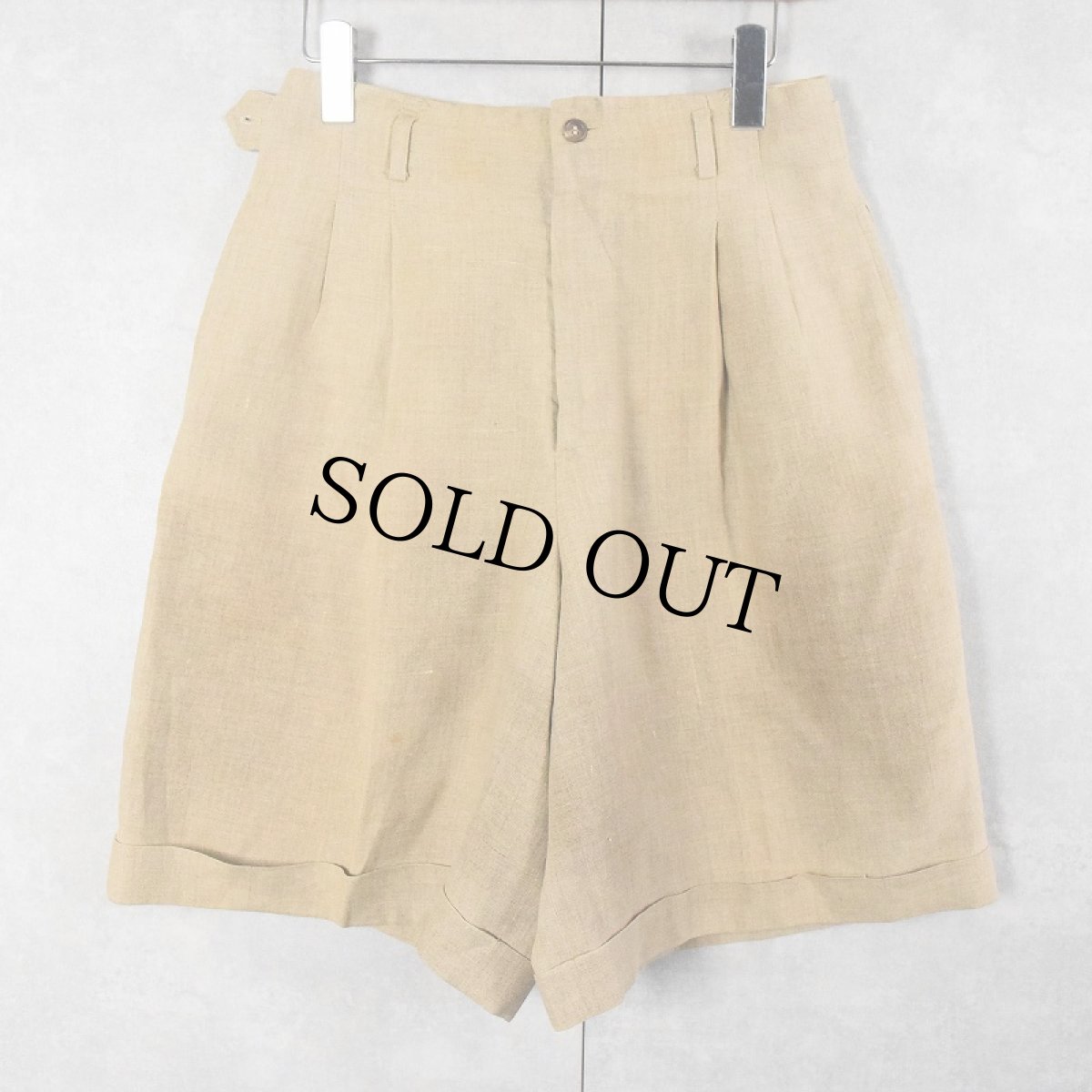 画像1: 80's Ralph Lauren "GUARANTEED TO WRINKLE" USA製 2タック リネンショーツ SIZE10 (1)