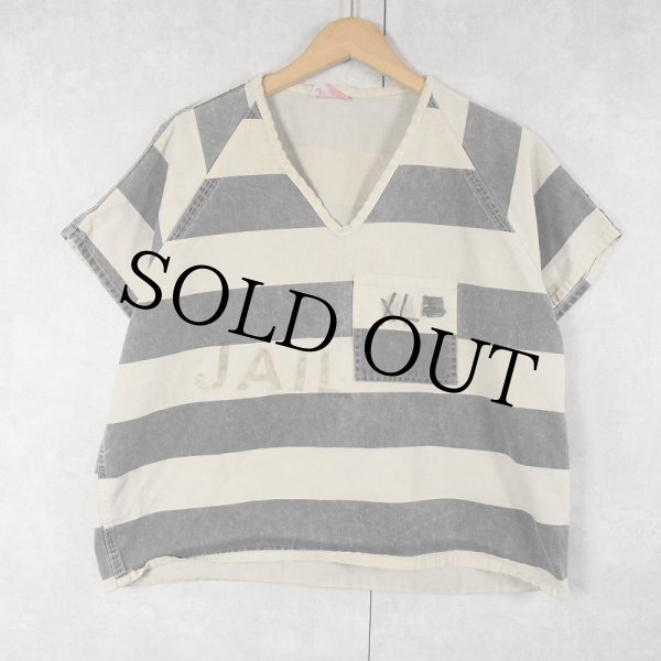 囚人 プルオーバーシャツ Vネック ボーダー柄 │ヴィテージ古着屋Feeet