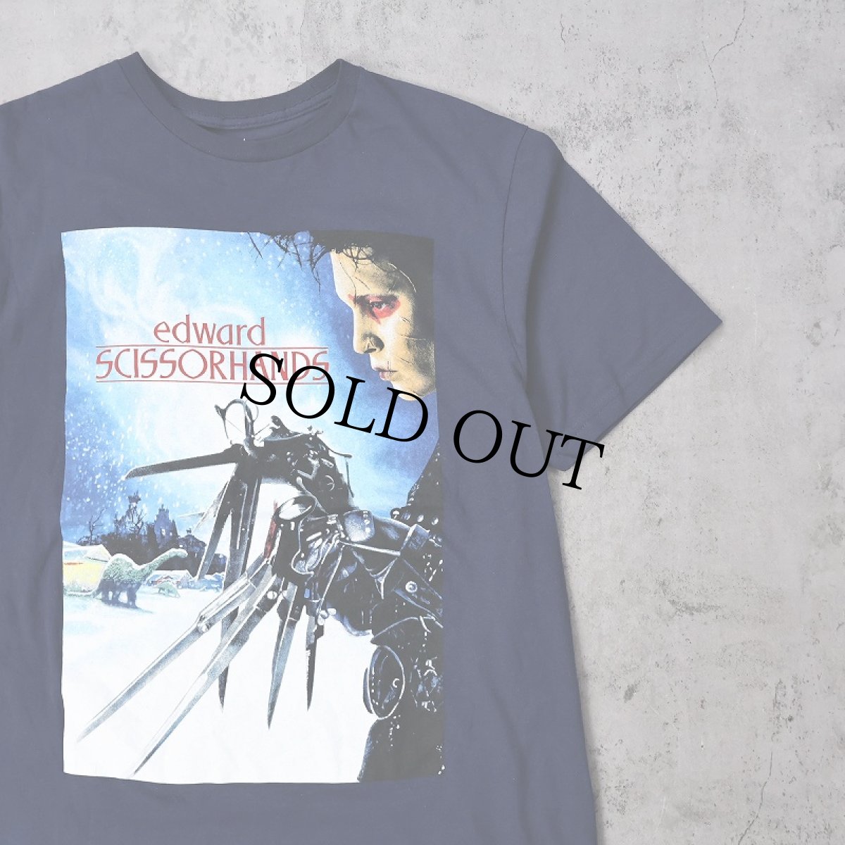 画像1: "Edward Scissorhands" 映画プリントTシャツ NAVY M (1)