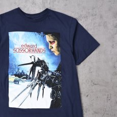 画像1: "Edward Scissorhands" 映画プリントTシャツ NAVY M (1)