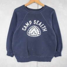 画像1: 60's "CAMP SEALTH" プリントラグランスウェット NAVY (1)