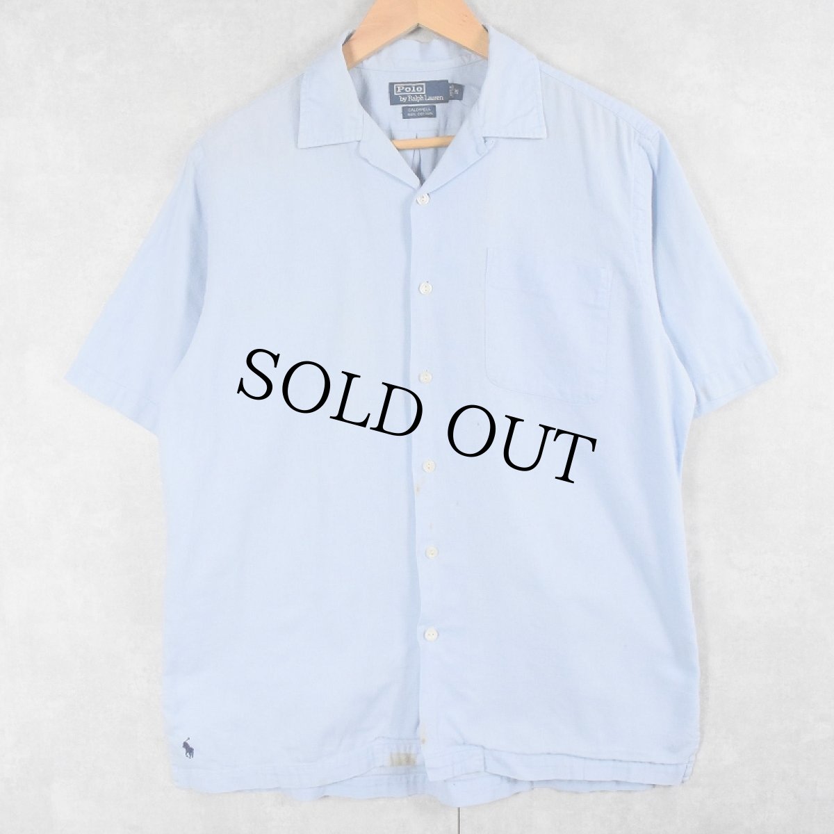 画像1: POLO Ralph Lauren "CALDWELL" コットンオープンカラーシャツ M (1)