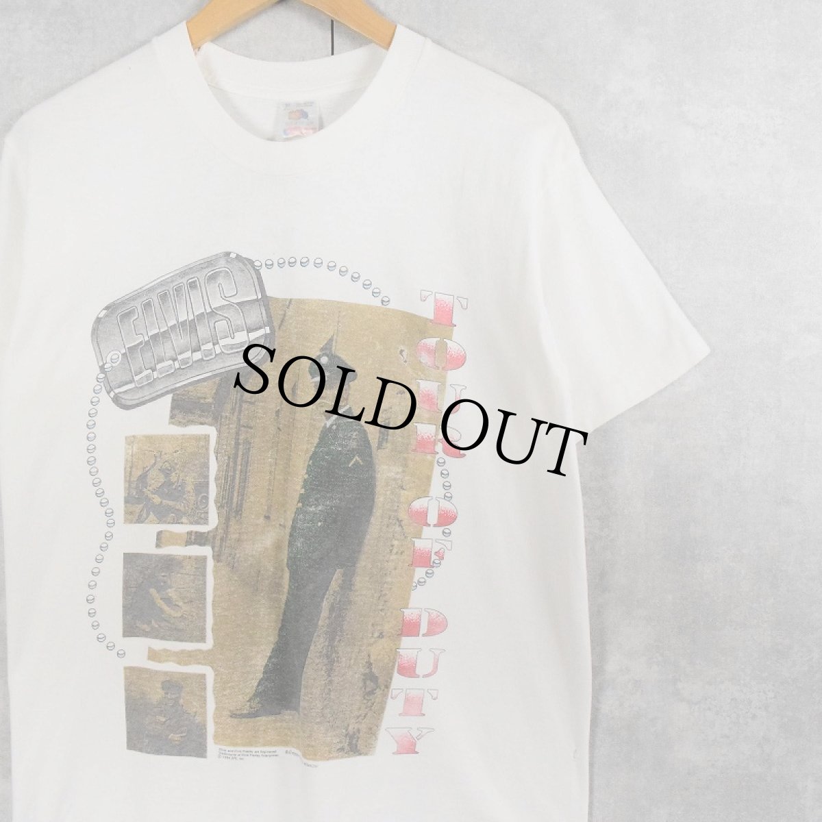 画像1: 90's Elvis Presley USA製 ミュージシャンプリントTシャツ M (1)